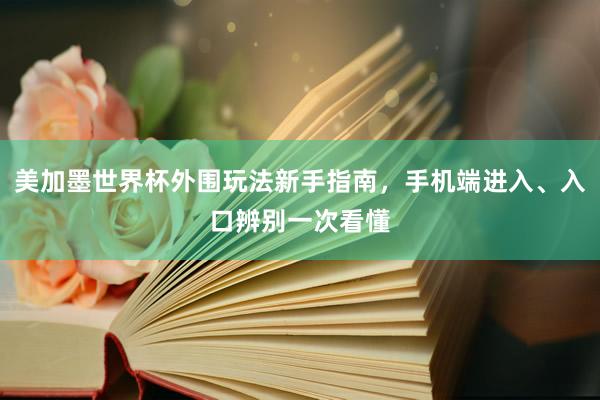 美加墨世界杯外围玩法新手指南，手机端进入、入口辨别一次看懂